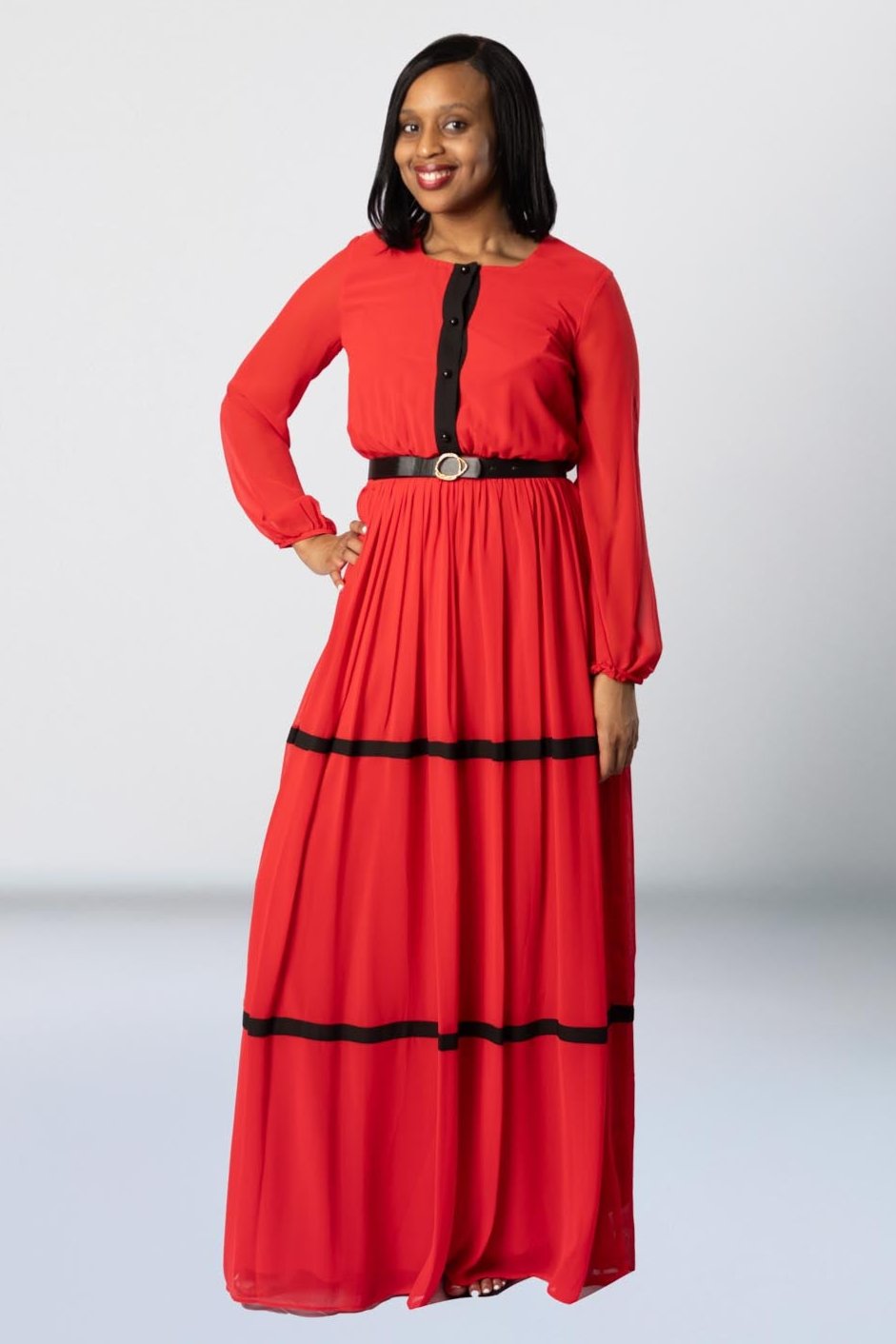 Red and Black Havilah Dress