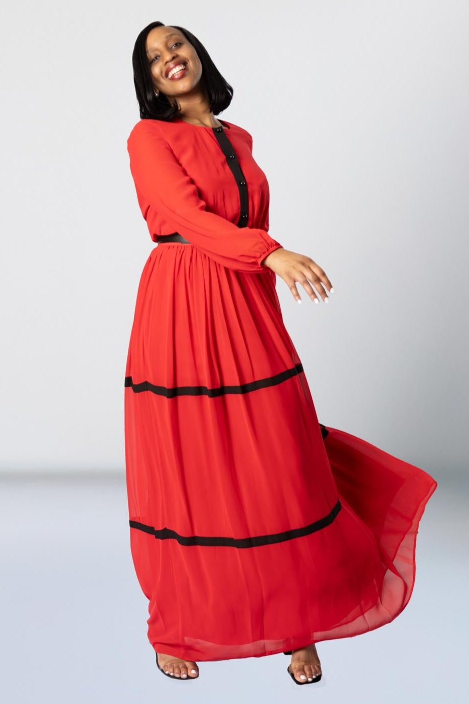 Red and Black Havilah Dress